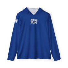 Load image into Gallery viewer, Always Have Hope Men&#39;s Sports Blue Hoodie | Athletic Warmup Sweatshirt, Inspirational Workout Gear, Gift for Athletes, Motivational Hoodie
